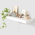 12 Inch Deep Floating Shelves | 36 Inch White Floating Shelves | 36" W x 12" D Rustic Wood Shelves for Wall | Deep White Shelves for Living Room Bathroom Laundry Room Kitchen