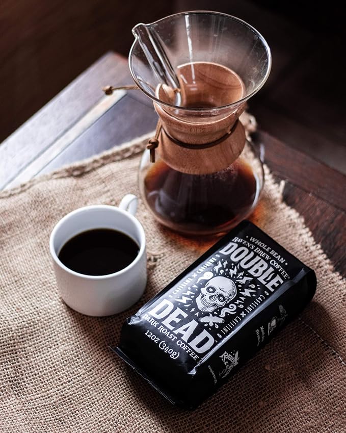 Raven's Brew Whole Bean Coffee Variety Pack - 3 Delicious Flavors - Double Dead, Bruin Blend and Wicked Wolf - 12oz each