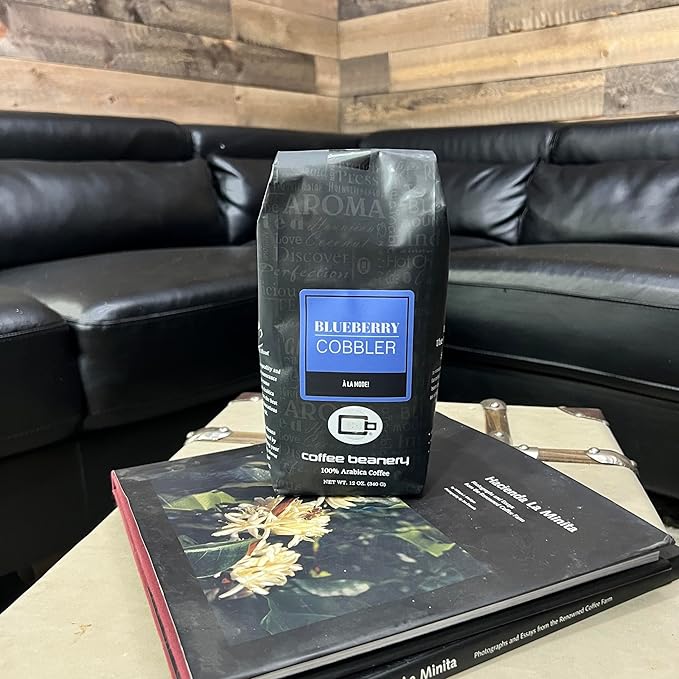 Blueberry Cobbler Flavored Coffee, Specialty Arabica Coffee, Medium Roast, 12 ounce, Very Fine