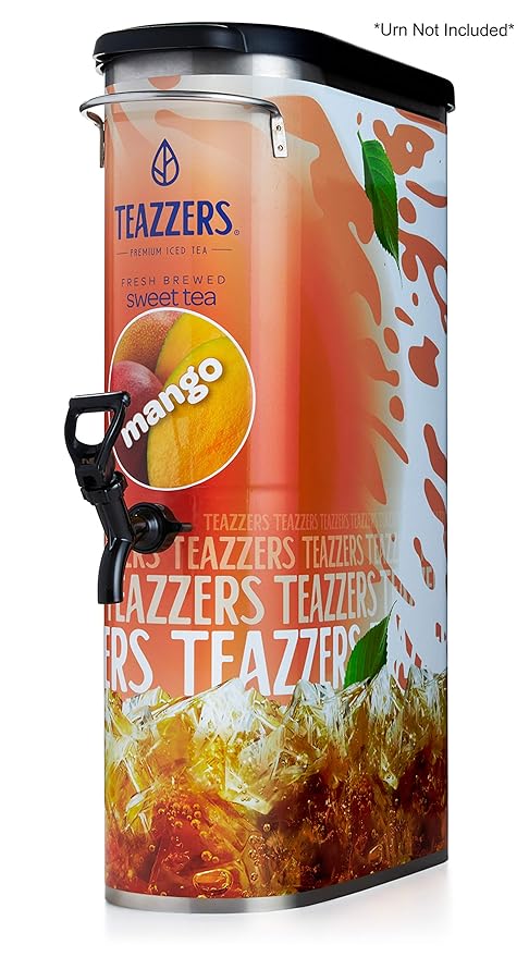 Teazzers Premium Mango Black Tea Bags– Great for Foodservice Commercial Ice Tea Brewers | Unsweetened USA-Made Bulk Green Tea for Restaurants, Cafés & Home Brewing (1 Ounce, 96 Count)