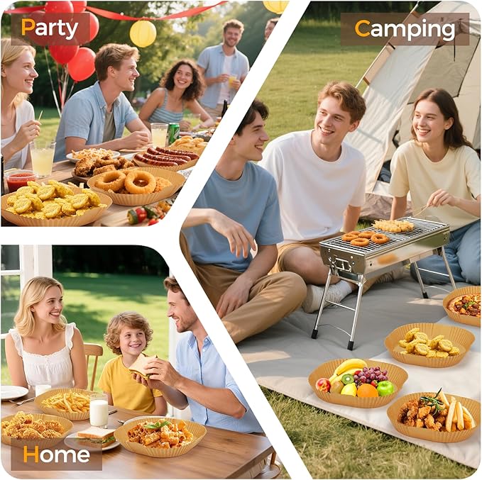 500 Pcs Air Fryer Paper Liners, 8" Square Air Fryer Liners Disposable, Heavy-Duty Parchment Paper for 5-8 qt Airfryer Basket, Non-Stick & Grease-Proof Baking Liner for Oven Pan