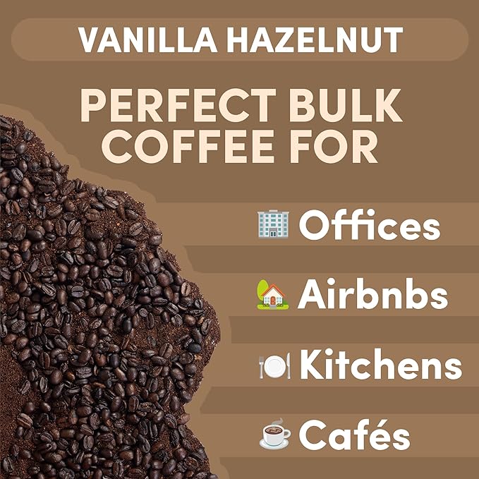 Sarasota Coffee Whole Bean Vanilla Hazelnut | Medium Roast Gourmet Flavored Coffee Beans | Low Acid, Mold Free, Specialty Grade Bulk Beans | 5lb (80 oz)