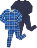 JunNeng Bamboo Viscose Pajamas for Toddler Boys, Baby Kids Diamond Pajamas Snug Fit Long Sleeve Sleeper