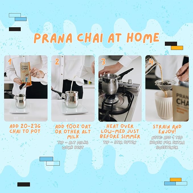 Prana Chai Original Masala Chai Tea - Premium Chai Tea Blend with Authentic Indian Spices for Rich, Aromatic Chai Masala Experience, 250g