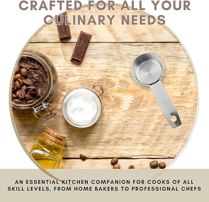 1/8 Cup Stainless Steel Measuring Cup | Sturdy Metal 30 ml | 30 cc | 1 oz | Single Cup for Wet and Dry Ingredients | Great for use as 1/8 Cup Coffee Scoop - 12 PK