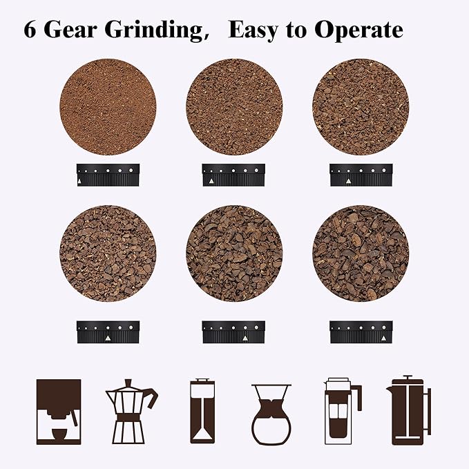Conical Ceramic Burr Coffee Grinder - Electric Slow Grinder As Manual, with Adapter, Upgraded Grinding Bin - for Espresso, Pour Over, Drip, Percolator, Chemex, Cold Brew, French Press