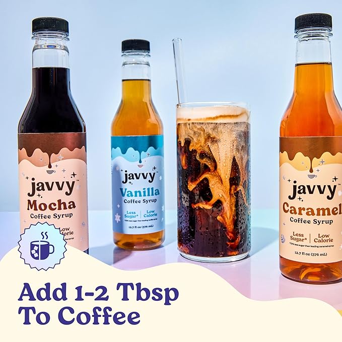 Coffee Syrup - Zero Sugar, Zero Calorie, Flavoring Syrup for Coffees, Coffee Bar Accessories - Great for Flavoring All Types of Drinks – 3 Pack