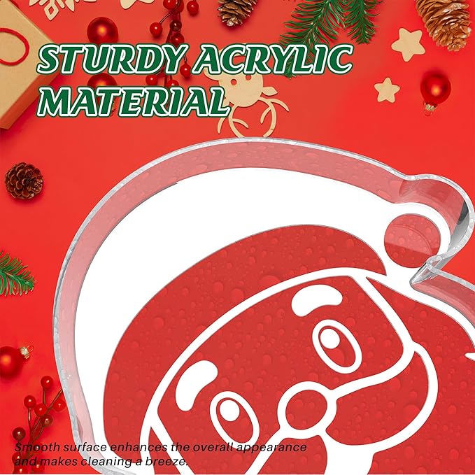 11" Christmas Stocking Charcuterie Boards, Acrylic Reusable Serving Tray for Dessert Appetizer Display, Cute Decorative Snack Platter for Xmas Party Table Decoration