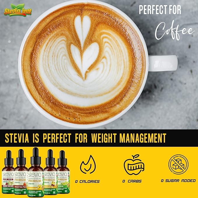 Stevia Intl (Pack of 5) Refreshers Bundle with 5 Flavors. Stevia Liquid Drops. Naturally Sweet, Non-Bitter, No Sugar Added, 0 Carb, 0 Calorie, Non-GMO, Vegan, Diabetic & Keto Friendly (1oz)