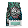 Bones Coffee Company Breakfast Blend, Chocolate, Honey and Dried Fruit Notes, Unflavored Coffee, Medium Roast Low Acid Arabica Beans Compatible with Auto drip and French Press Coffee Maker, 12 Oz Ground