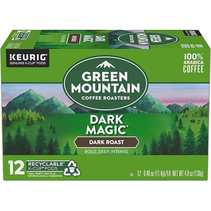 Green Mountain K-Cups Dark Roast, 0.4 ounce, 12 count (4.8oz net)