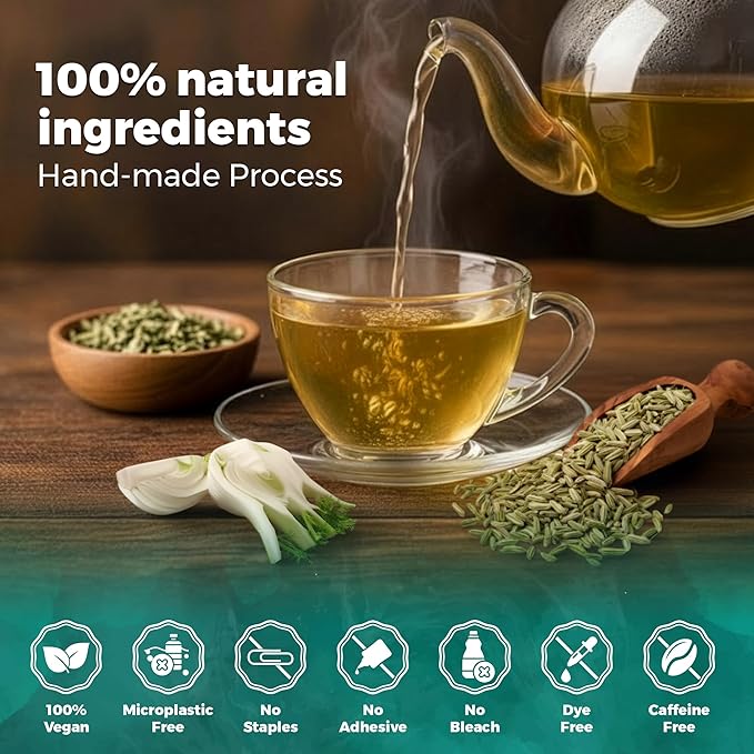 Lavitali, Fennel Tea Bags | 120 bags, 100% Pure Herbal Tea | Caffeine-Free, Natural Essential Oil, Eco-Friendly Filter Bag | Daily Natural Botanical, Hot or Iced Herbal Infusion
