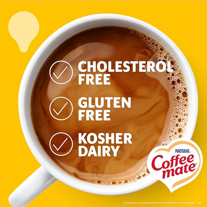 Nestle Coffee mate Coffee Creamer, Zero Sugar Hazelnut, Liquid Creamer Singles, Non Dairy, No Refrigeration, 0.375 fl oz Tubs (Pack of 200)