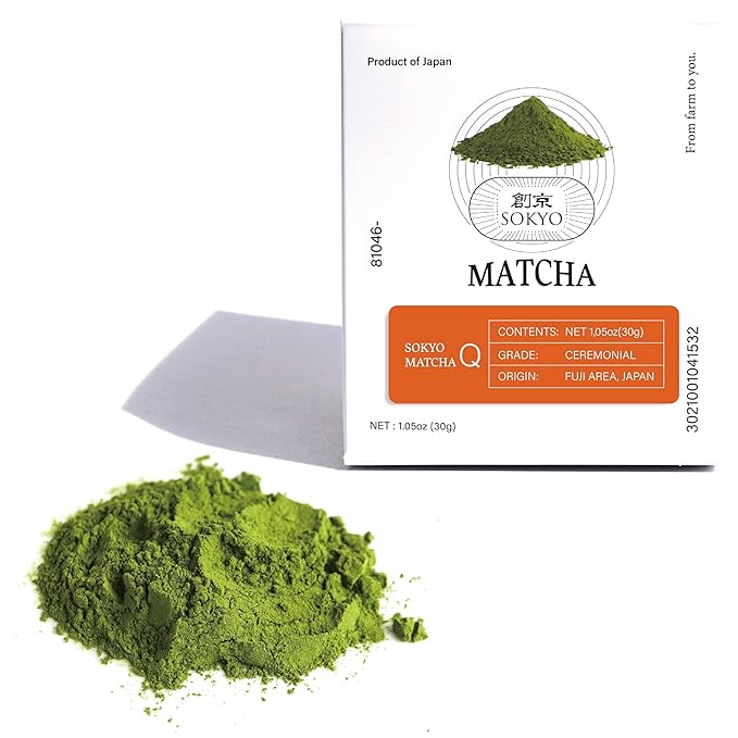 SOKYO ceremonial matcha powder series Rich and full-bodied flavor powdered green tea Japanese matcha (1.05oz / 30g, Fuji Ceremonial Q)