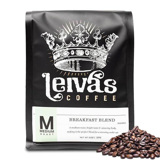 Leiva’s Breakfast Blend Medium Roast Coffee (8oz), Roasted to Order, Small Batch Guatemalan Beans – Organic Single Origin Coffee Beans - Low Acidity Medium Roast for Drip & French Press Brews