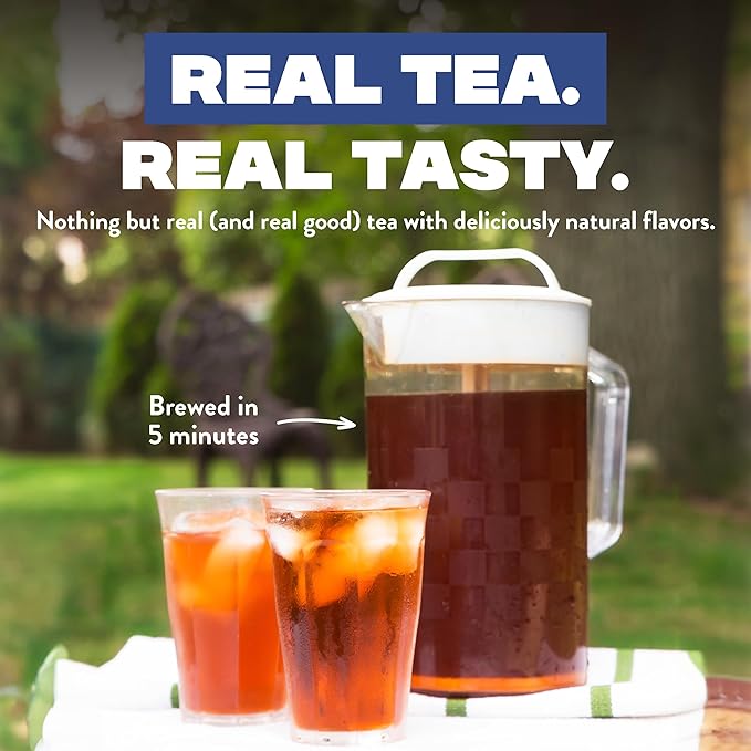 HTeaO Blueberry Green Iced Tea Bags – Makes 8 Gallons in 5 Minutes – Large Loaded Tea Sachets for Parties, Family Gatherings, & Groups – Texas-Style Ice Tea Packets for Quick Brew (16-Count)