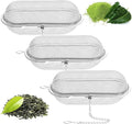 Tea Ball Infusers, 3 Pcs 4.25 x 1.75 Inch Stainless Steel Tea Infuser Floating Mesh Tea Strainer Ball Mulling Spice Ball Infuser Oval Reusable Tea Steeper Tea Filter for Kitchen Home Office