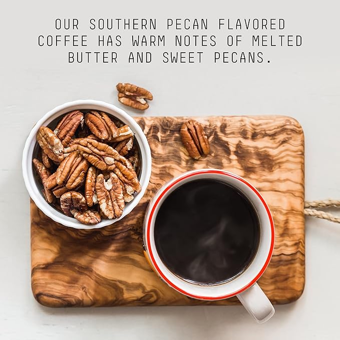 Stone Street Flavored Ground Coffee, Southern Pecan, Freshly Roasted, 100% Colombian Arabica, Gourmet Coffee, Toasted Nut Flavor, Medium Roast, 1 LB