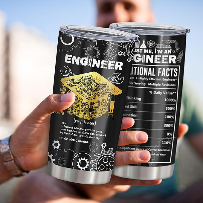 Engineer Gifts, Gift for Engineers Tumbler 20Oz, Mechanical Engineering Gifts for Men, Civil Engineering Student Graduation gift