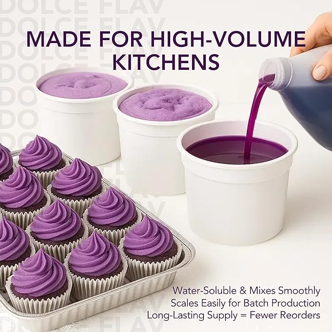 Dolce Flav Ube Purple Flavoring – 32 oz. – Premium Flavoring for Ice Cream, Desserts, Boba, Beverages & Baked Goods | Ideal for Restaurants, Bakeries & Coffee Shops | Made in America