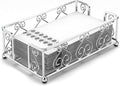Silver Guest Towel Holder Tray for Bathroom – Napkin Organizer for Disposable Hand Paper Towels, Vanity Countertop Napkin Holder, Modern Bathroom Accessory for Guest Use and Décor