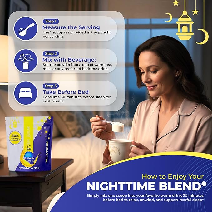 Dr Sugar Labs Sleep Aid Sweet Melatonin Blend – Sugar Replacement for Tea – 10mg Melatonin with L-Theanine, GABA & Fiber – Zero Sugar, Stevia-Sweetened – Made in USA, Third Party Tested – 30 Servings