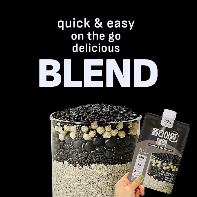 Black Sesame Protein Shake, With Crunchy Protein Balls, Protein Smoothie Powder - 22g Protein, Low Sugar, Keto-Friendly Meal Replacement Shake, 1.59oz, 7packs, 7 Servings (7 Packs X 1.59 oz)
