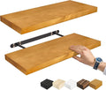 Sorbus Wood Floating Shelves for Wall - 24” Solid Wall Shelves for Bathroom, Bedroom & Living Room - Set of 2 Maple Wood Wall Mounted Shelves - Durable Solid Pine