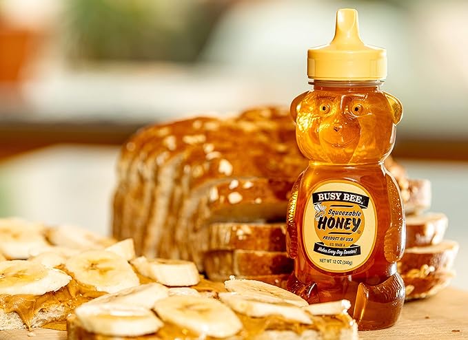 Busy Bee Honey, Grade A, Filtered, Pack of 3 Honey Bears (12 OZ each)