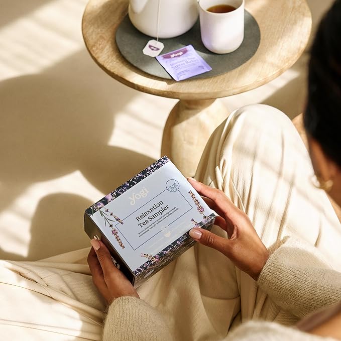 Yogi Relaxation Sampler Box (32 Tea Bags) - 8 Favorite Herbal Teas - Organic & Caffeine Free