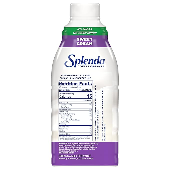 SPLENDA Sugar Free Sweet Cream Coffee Creamer, 32 Fl Oz (Pack of 2)