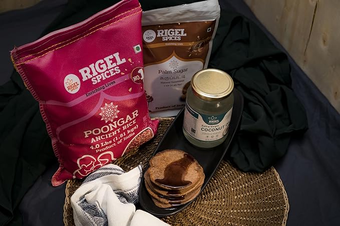 Rigel Spices | Pure Bliss of 1 Lb of Palmyra Palm Jaggery | Palm Sugar: Naturally Crafted, Unbleached, and Chemical-Free Sweetness