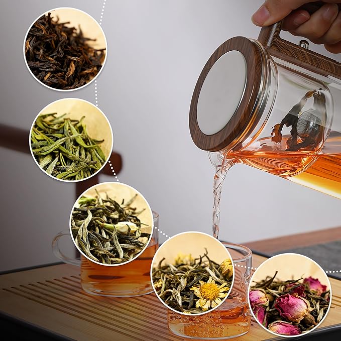 MACTANO Enchant Tea Pot, Magic Witchcraft Enchanted Glass Teapot with Infuser -600ML