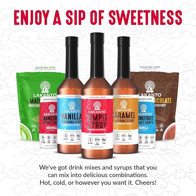 Lakanto Liquid Monk Fruit Extract Drops, Original, - Erythritol Free Sugar Substitute Sweetener For Coffee, Tea, Smoothies, Oatmeal, Yogurt, Cocktails, Sugar Free, Vegan, Keto, Zero Sugar (1.76 Fl Oz)