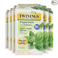 Twinings Superblends Peppermint with Probiotics Herbal Tea, 18 Count (Pack of 6), Naturally Caffeine-FreeEnjoy Hot or Iced, 96 Teabags