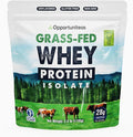 Opportuniteas Grass Fed Whey Isolate Protein Powder – Unflavored, Heavy-Metal Tested, 28g Protein, Sourced from Ireland, Hormone-Free, Non-GMO, Packaged in USA – 2.5lb