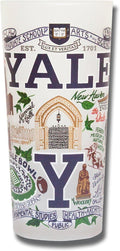 Catstudio Drinking Glass, Yale University Glass Cup for Kitchen, 15oz Dishwasher Safe Tumbler for Yale Alumni