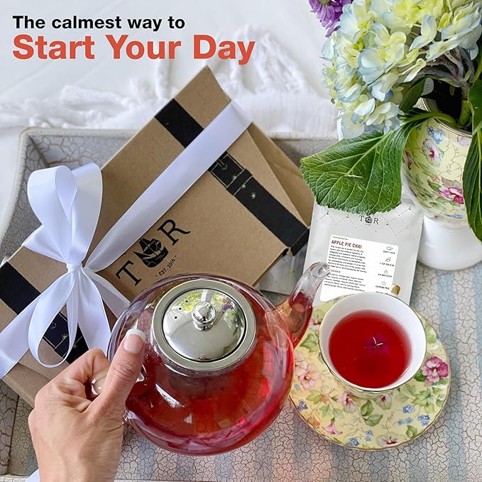 Tea Runners Organically Sourced Apple Pie Chai – Caffeine-Free Loose Leaf Herbal Tea | Cozy Fall Spice Blend with Apple, Cinnamon & Lemongrass | Warming, Naturally Sweet Tea - 5 oz