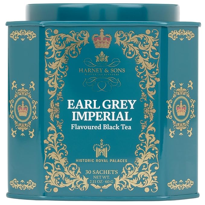 Harney & Sons HRP Earl Grey Tea, 30 Sachets, HRP Earl Grey Imperial (Tin Design May Vary)