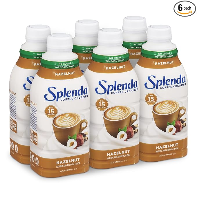SPLENDA Sugar Free Hazelnut Coffee Creamer, 32 Fl Oz (Pack of 6)
