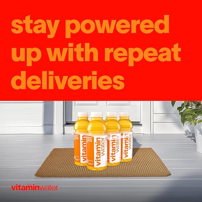 vitaminwater Zero Sugar Rise Orange Nutrient Enhanced Flavored Water Beverage, 20 fl oz Bottles, 12 Pack
