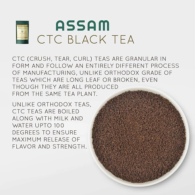 Vahdam Premium CTC Assam Black & English Breakfast Tea - Strong, Full-Bodied, Bold & Delicious | Perfect for Kombucha, Indian, Iced & Irish Breakfast (Assam CTC, Bulk Pack 226g)