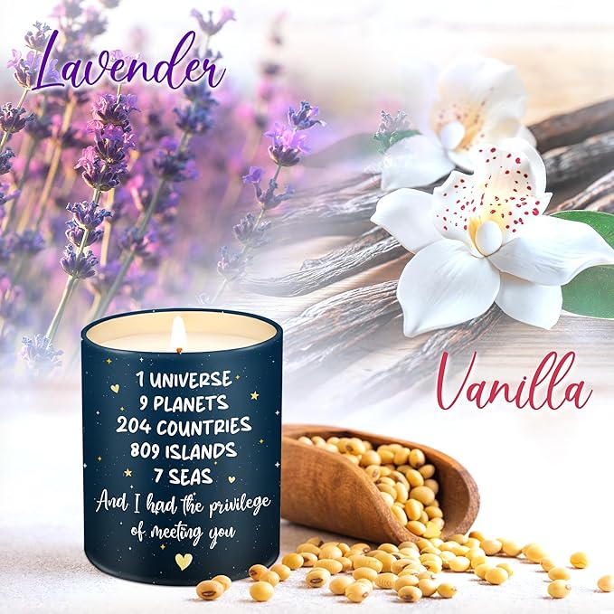 OASSIE Christmas Birthday Gifts for Him Her Couple - Long Lasting Vanilla Lavender Candle 10 oz - Anniversary Wedding Gifts for Men Women Boyfriend Girlfriend Husband Wife Friends