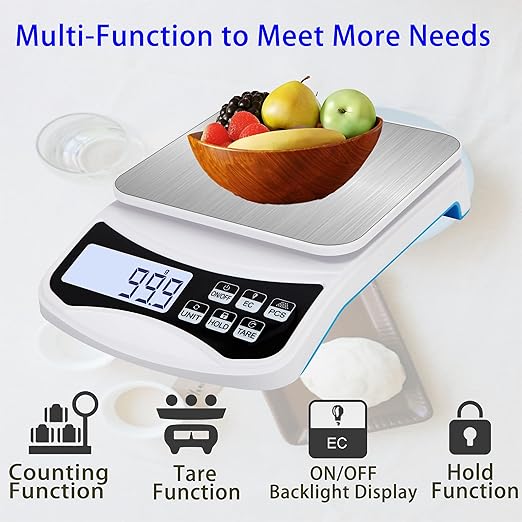 11lb/5kg Rechargeable Digital Kitchen Scale, 0.1g/0.001oz Precision Food Scale, Digital Grams and Ounces for Weight Loss, Baking,Cooking and Meal Prep,7 Units with Tare Function and Backlit LCD