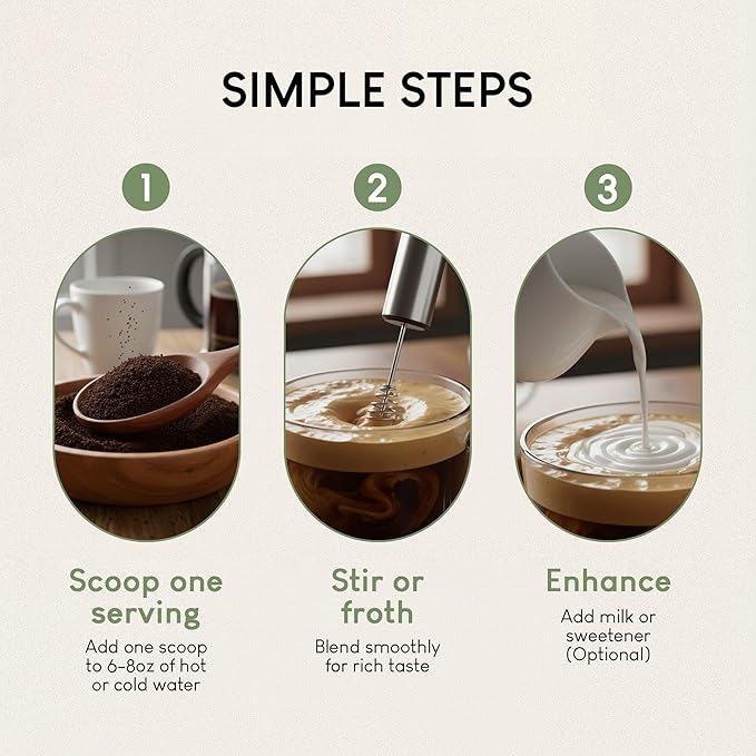 LYFE Organic Instant Mushroom Coffee, 40 Servings – Lion’s Mane, Chaga, Cordyceps & Turkey Tail | USA Grown Adaptogenic Blend for Energy, Focus & Wellness - Natural Superfood Coffee for Daily Vitality