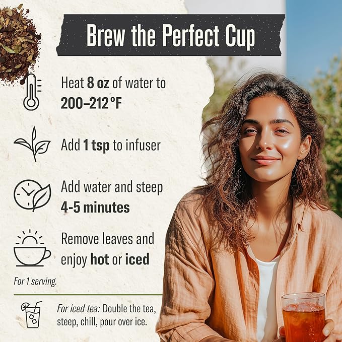 Numi Organic Rooibos Chai Tea, 100 Tea Bags, Herbal Red Tea with Cinnamon, Allspice, Ginger & Cardamom, Caffeine Free Chai