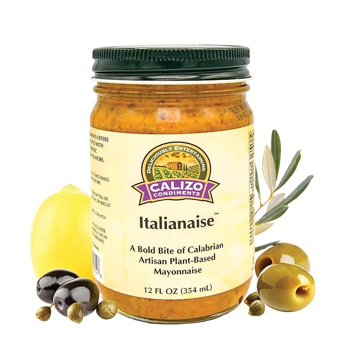 Calizo Condiments Italianaise, Mediterranean Calabrian Pepper & Herb Mayo Sauce, 12 oz, All-Natural, Gluten-Free, Non-GMO, Paleo, Keto
