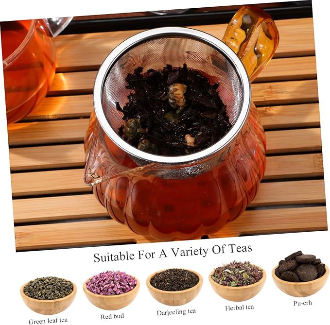Kichvoe 4pcs Stainless Steel Tea Infuser Teapot Insert Tea Filter Fine Mesh Strainer for Daily Brewing