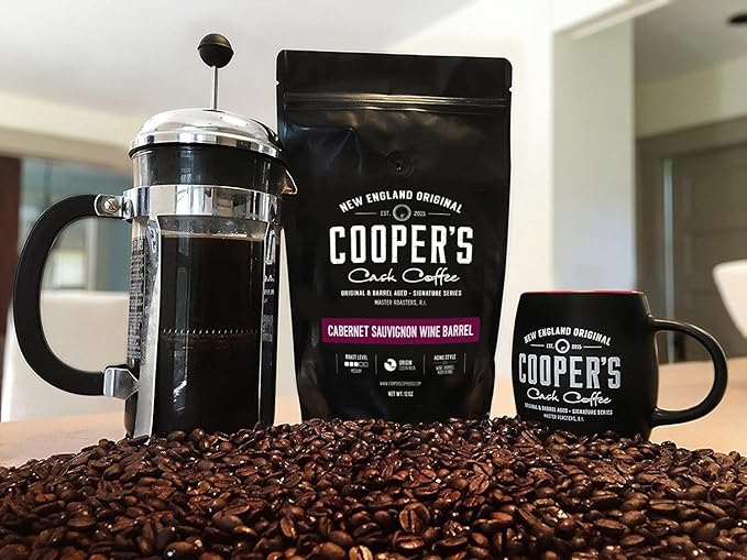 Cabernet Sauvignon Wine Barrel Aged Coffee | Costa Rica Beans, Incredibly Complex & Smooth Roasted Fresh - Whole bean 12oz Bag
