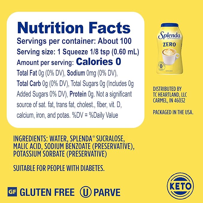 SPLENDA Zero Liquid No Calorie Sweetener, Original 1.68 Fl Oz